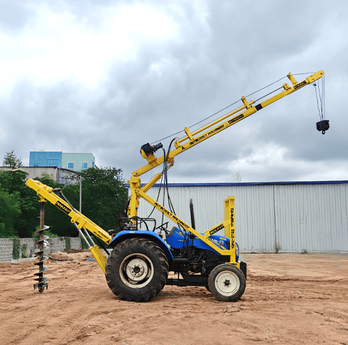 Pole erection machine for solar, telecom, and utility pole installations